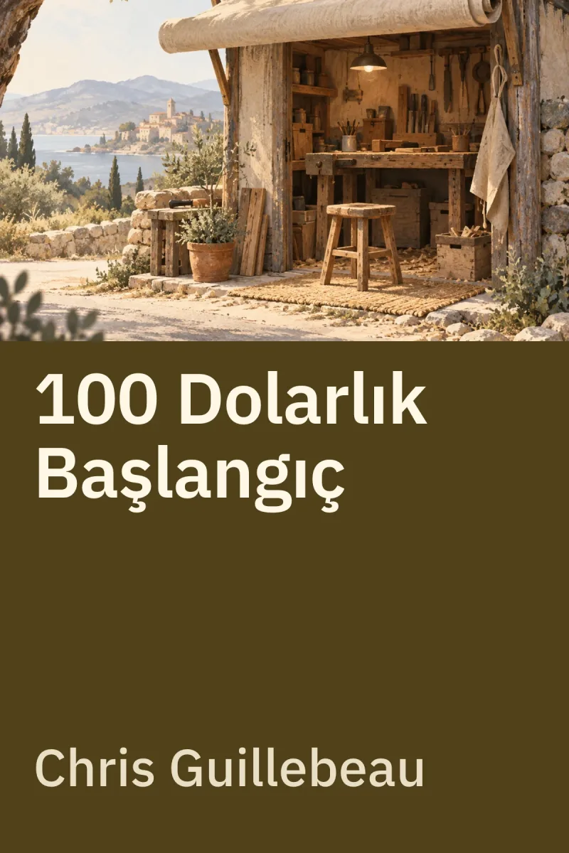 100 Dolarlık Başlangıç: Bir Yaşam Kurmanın, Sevdiğiniz İşi Yapmanın ve Yeni Bir Gelecek Yaratmanın Yolunu Yeniden İcat Edin — Chris Guillebeau özgün kitap illüstrasyonu