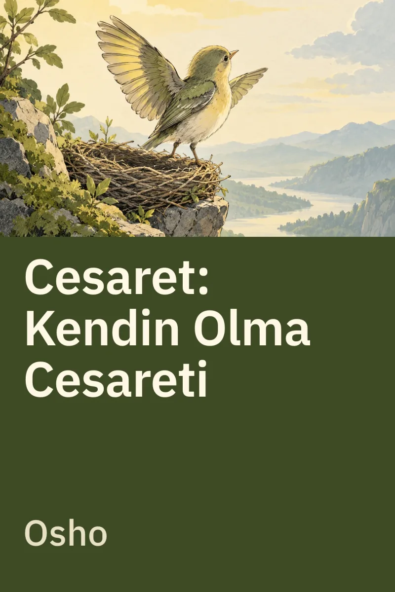 Cesaret: Kendin Olma Cesareti — Osho özgün kitap illüstrasyonu