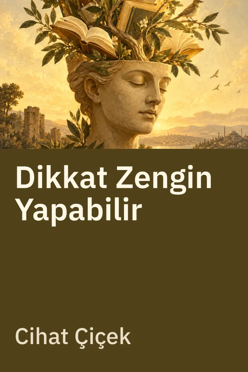 Dikkat Zengin Yapabilir — Cihat Çiçek özgün kitap illüstrasyonu
