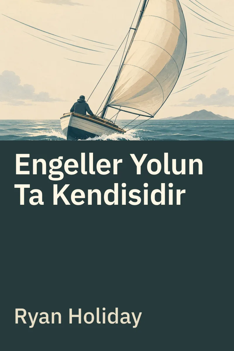 Engeller Yolun Ta Kendisidir — Ryan Holiday özgün kitap illüstrasyonu