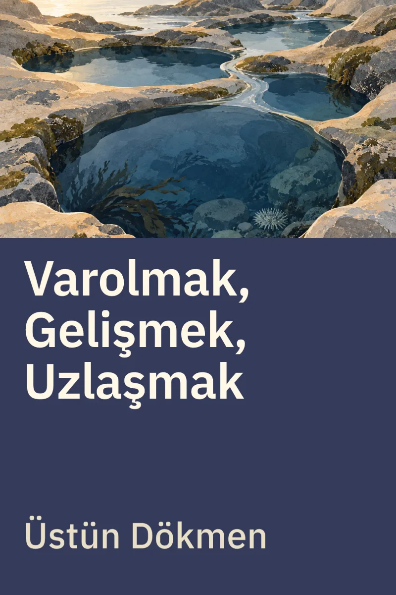 Evrenle Uyumlaşma Sürecinde Varolmak, Gelişmek, Uzlaşmak — Üstün Dökmen özgün kitap illüstrasyonu