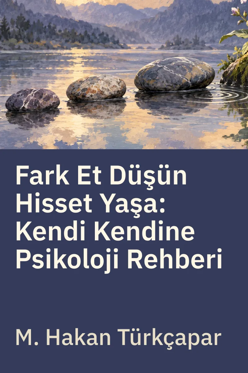 Fark Et Düşün Hisset Yaşa: Kendi Kendine Psikoloji Rehberi — M. Hakan Türkçapar özgün kitap illüstrasyonu