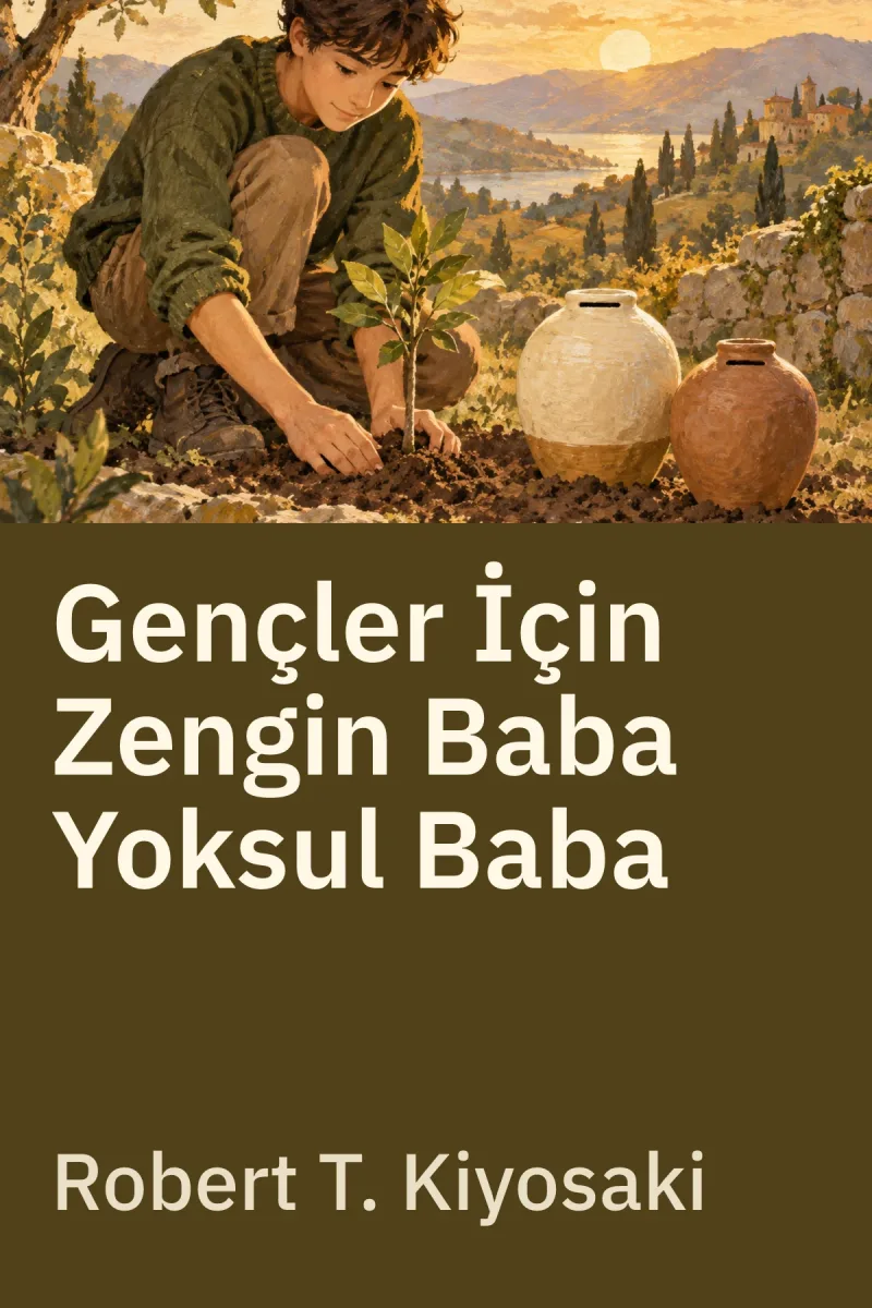Gençler İçin Zengin Baba Yoksul Baba — Robert T. Kiyosaki özgün kitap illüstrasyonu