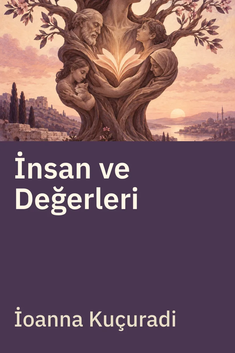 İnsan ve Değerleri — İoanna Kuçuradi özgün kitap illüstrasyonu