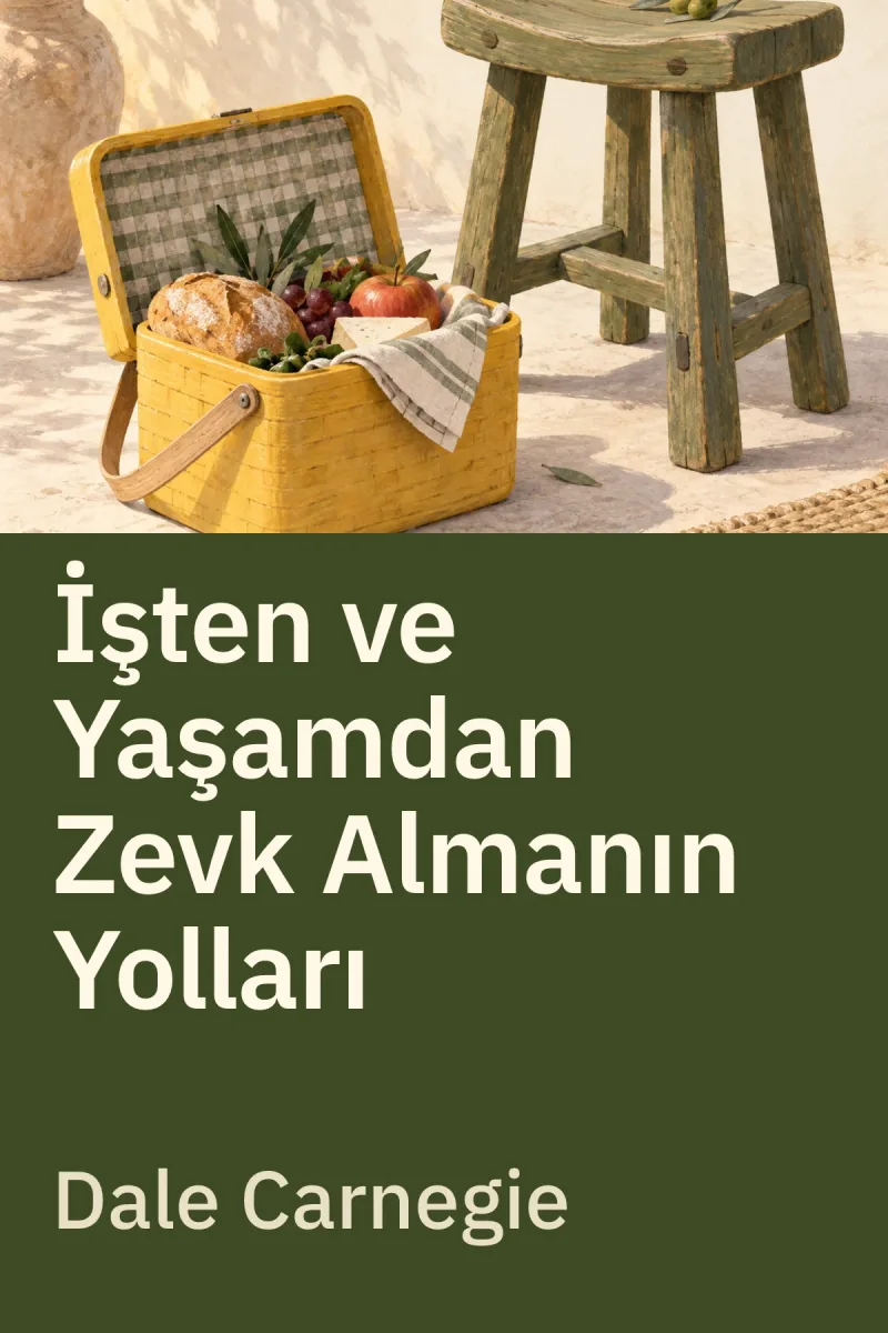 İşten ve Yaşamdan Zevk Almanın Yolları — Dale Carnegie özgün kitap illüstrasyonu
