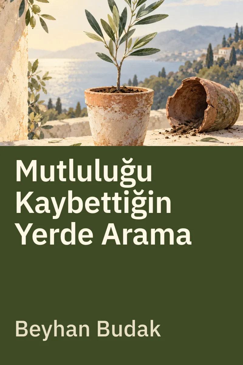 Mutluluğu Kaybettiğin Yerde Arama - Kabullenerek Güçlenmek İçin Yaşam Dersleri — Beyhan Budak özgün kitap illüstrasyonu