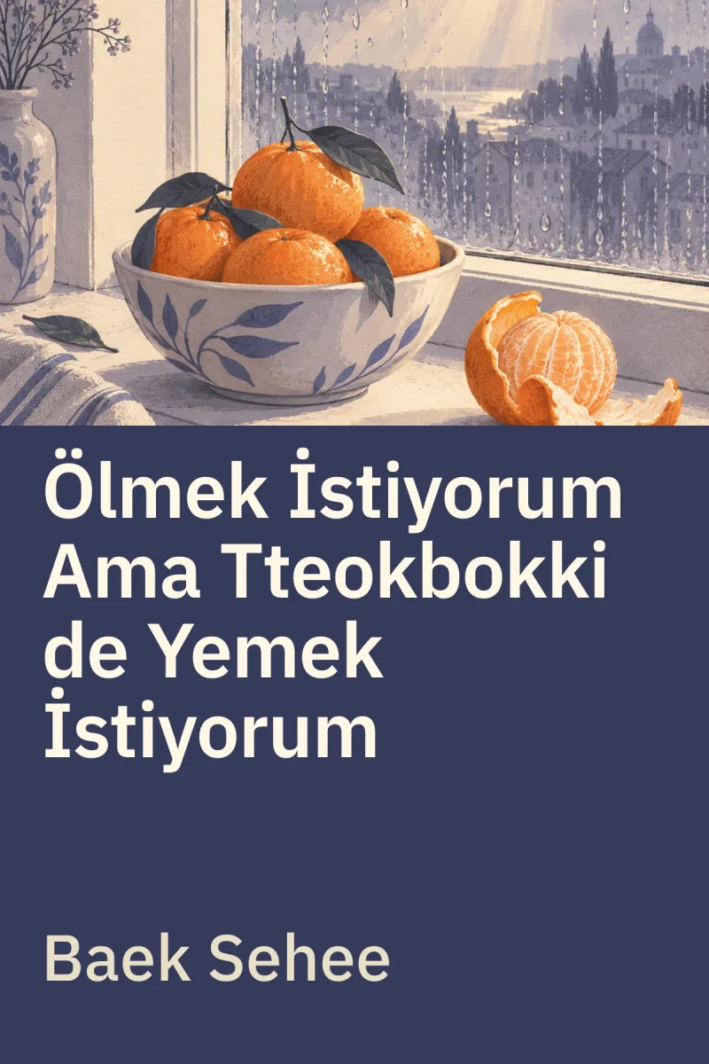 Ölmek İstiyorum Ama Tteokbokki de Yemek İstiyorum — Baek Sehee özgün kitap illüstrasyonu