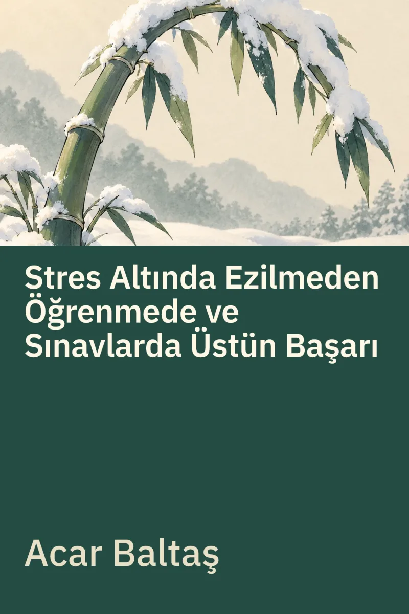 Stres Altında Ezilmeden Öğrenmede ve Sınavlarda Üstün Başarı — Acar Baltaş özgün kitap illüstrasyonu