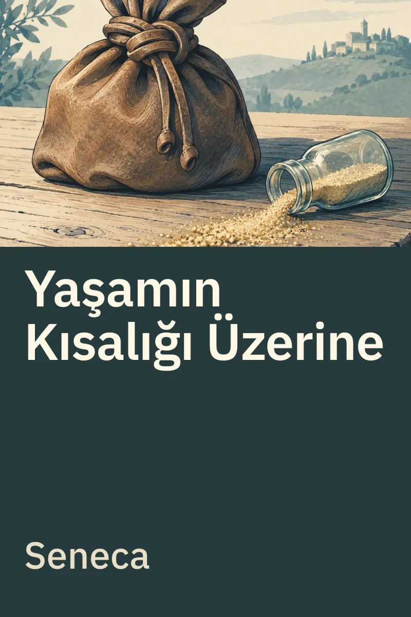 Yaşamın Kısalığı Üzerine — Seneca özgün kitap illüstrasyonu
