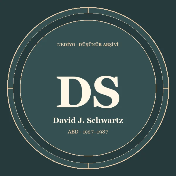David J. Schwartz düşünür portresi